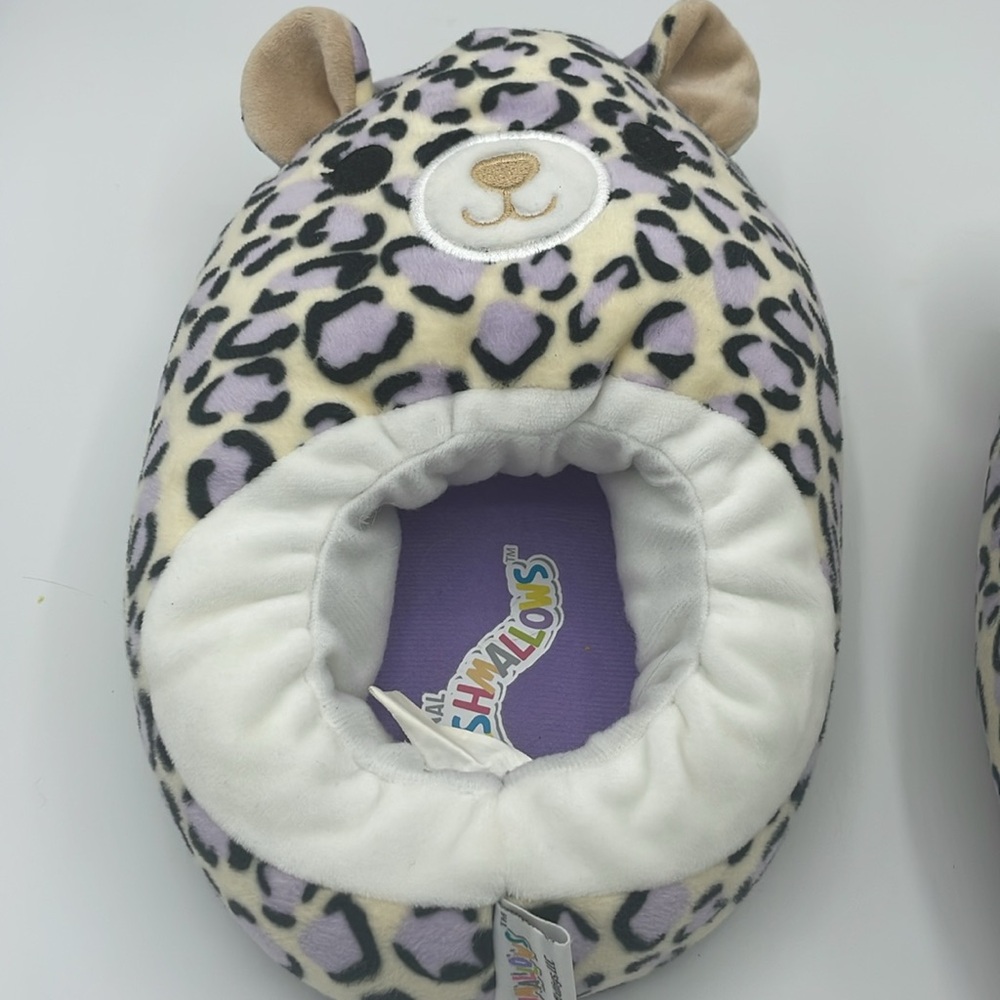 Squishmallows Purple and Black Leopard Animal Slippers - Picture 2 of 5